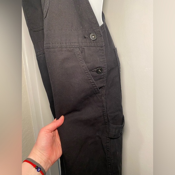 EUC VANS Ground Work Black 100% Cotton Canvas Overalls Bibs - Picture 8 of 16